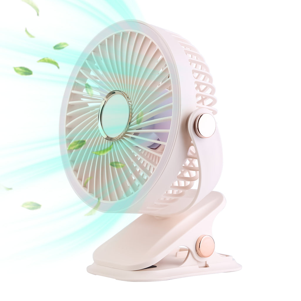 ChillClip™  5-Speed Portable Fan | 720° Rotation, LED Light, USB-C Rechargeable